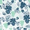 Vector Blue and Mint Green Grapevines Fruit Repeat Seamless Pattern Background. Can Be Used For Winde Tasting stationery