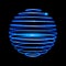 Vector blue neon sphere circles light train effect