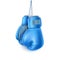 Vector blue pair of boxing glove on lace realistic