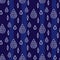 Vector blue shibori abstract teardrops and diamonds seamless pattern. Suitable for textile, gift wrap and wallpaper.