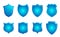 Vector blue shields icon.