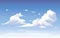 Vector blue sky clouds. Anime clean style. Background design