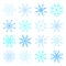 Vector blue snowflake icon set. Collection Snowflakes icons