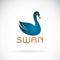 Vector of blue swan design on white background.