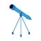 Vector blue telescope on tripod