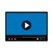 Vector- blue video play button icon