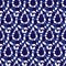 Vector blue and white shibori abstract teardrop overlap patten. Suitable for textile, gift wrap and wallpaper