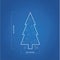 Vector blueprint Christmas tree.