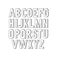 Vector bold condensed slim thin grotesque font. Uppercase letters only