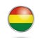 Vector Bolivian flag Button. Bolivia flag in glass button style.