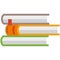 Vector book stack, textbook pile icon isolated illustration