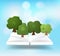 Vector book with tree growth nature banner