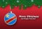 Vector border of Christmas tree branches and ball with democratic republic congo flag. Merry christmas and happy new year.