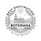 Vector Botswana City Badge, Linear Style
