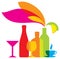 Vector bottles colored icon. drinks