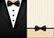 Vector bow tie tuxedo invitation design template