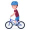 Vector boy riding a bmx bike