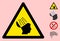 Vector Brain Wash Warning Triangle Sign Icon