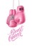 Vector breast cancer awareness pink box glove