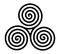 Vector breton and celtic original spiral triskel symbol