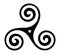 Vector breton and celtic original triskel symbol isolated on white background