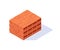 Vector brick pallet icon in flat style