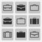 Vector briefcase black icons set