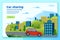 Vector bright car share ride banner template.