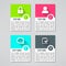 Vector bright infographic cards set in modern flat