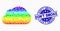 Vector Bright Pixel Cloud Icon and Grunge Don`T Smoke Seal