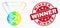 Vector Bright Pixelated 2Nd Place Medal Icon and Grunge Winner Stamp Seal