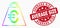 Vector Bright Pixelated Euro Mass Icon and Distress Average Size Stamp Seal