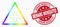 Vector Bright Pixelated Medical Warning Triangle Icon and Distress Beware Mosquito! Stamp