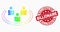 Vector Bright Pixelated Social Ring Icon and Distress Billionaire Stamp