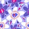 Vector bright seamless lilac pattern from different flowers