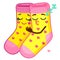 Vector bright sticker. Funny emoji cuple socks in love. Present for Valentines day