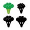 Vector broccoli symbols