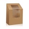 Vector Brown Blank Cardboard Triangle Box. Take Away Boxes Packaging Mock up For Sandwich, Food, Present, Other Products
