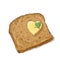 Vector Brown bread with butter