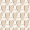 Vector Brown Floral Owls on Beige Background Seamless Repeat Pattern. Background for textiles, cards, manufacturing