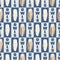 Vector Brown Floral Owls on Blue and Beige Background with Text Seamless Repeat Pattern. Background for textiles, cards