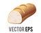 Vector brown long, thin loaf of baguette France bread icon with scoring on crust