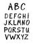 Vector brush line alphabet.