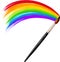 Vector brush painting rainbow