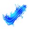Vector Brush Stroke. Abstract Fluid Splash. Blue and Indigo Sale Banner Brushstroke. Gradient Paintbrush. Isolated Splash on White