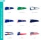 Vector brush stroke flag set of US states, nine grunge flag