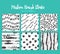 Vector brush stroke patterns on white background in trendy black color Hand drawn Creative Print texture for retro