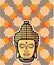 Vector Buddha head golden with background