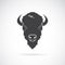 Vector of a buffalo head design on white background. Wild Animal