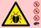 Vector Bug Warning Triangle Sign Icon